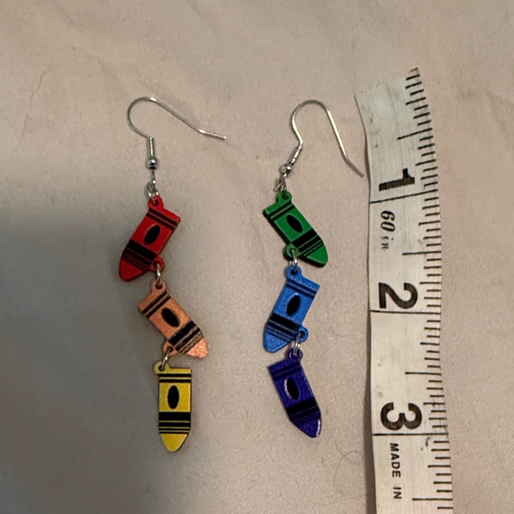 Colorful Crayon Earrings